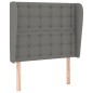 vidaXL Cabecero con orejas de tela gris oscuro 93x23x118/128 cm