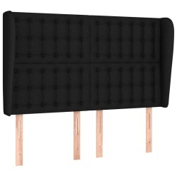 vidaXL Cabecero con orejas de tela negro 147x23x118/128 cm