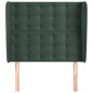 vidaXL Cabecero con orejas de terciopelo verde oscuro 103x23x118/128cm vidaXL Cabecero con orejas de terciopelo verde oscuro 103x23x118/128cm
