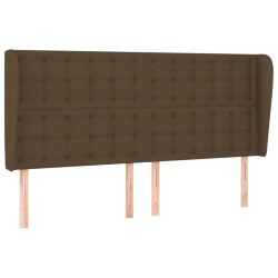 vidaXL Cabecero con orejas de tela marrón oscuro 163x23x118/128 cm