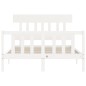 vidaXL Estructura de cama con cabecero madera maciza blanco 140x190 cm vidaXL Estructura de cama con cabecero madera maciza blanco 140x190 cm