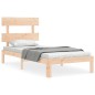 vidaXL Estructura de cama con cabecero madera maciza 90x200 cm vidaXL Estructura de cama con cabecero madera maciza 90x200 cm