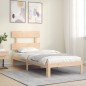 vidaXL Estructura de cama con cabecero madera maciza 90x200 cm vidaXL Estructura de cama con cabecero madera maciza 90x200 cm