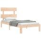 vidaXL Estructura de cama con cabecero madera maciza 90x200 cm vidaXL Estructura de cama con cabecero madera maciza 90x200 cm