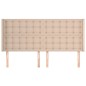 vidaXL Cabecero con orejas cuero sintético capuchino 203x16x118/128 cm vidaXL Cabecero con orejas cuero sintético capuchino 203x16x118/128 cm