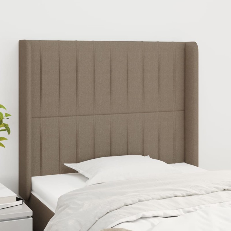 vidaXL Cabecero con orejas de tela gris taupe 93x16x118/128 cm vidaXL Cabecero con orejas de tela gris taupe 93x16x118/128 cm