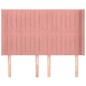 vidaXL Cabecero con orejas de terciopelo rosa 147x16x118/128 cm vidaXL Cabecero con orejas de terciopelo rosa 147x16x118/128 cm