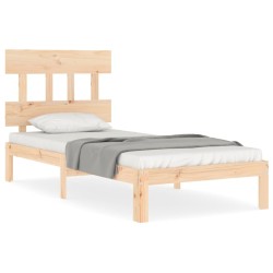 vidaXL Estructura de cama individual con cabecero madera maciza