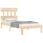 vidaXL Estructura de cama individual con cabecero madera maciza vidaXL Estructura de cama individual con cabecero madera maciza
