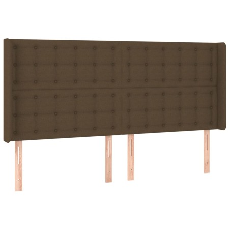vidaXL Cabecero con orejas de tela marrón oscuro 203x16x118/128 cm