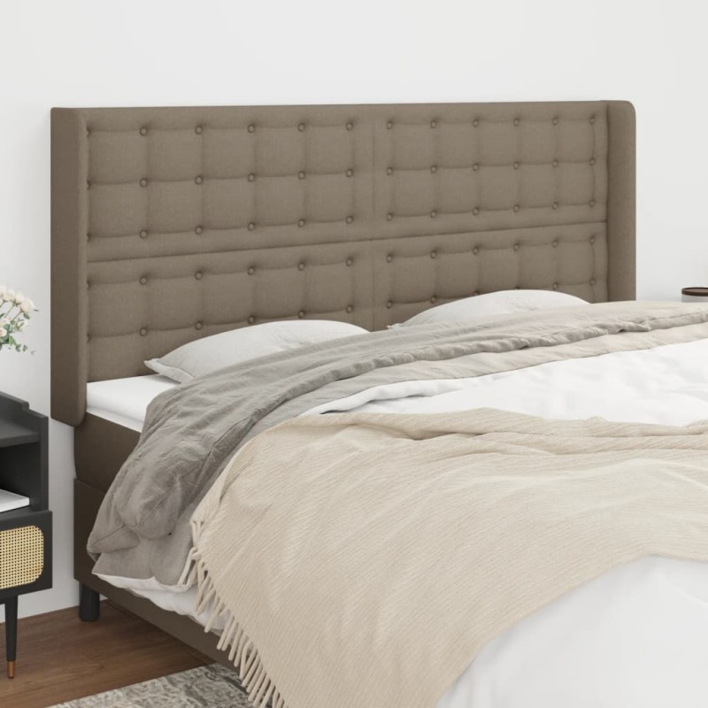 vidaXL Cabecero con orejas de tela gris taupe 183x16x118/128 cm vidaXL Cabecero con orejas de tela gris taupe 183x16x118/128 cm