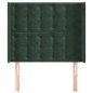 vidaXL Cabecero con orejas de terciopelo verde oscuro 93x16x118/128 cm vidaXL Cabecero con orejas de terciopelo verde oscuro 93x16x118/128 cm