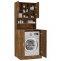vidaXL Armario de lavadora madera contrachapada color roble ahumado vidaXL Armario de lavadora madera contrachapada color roble ahumado