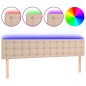 vidaXL Cabecero con LED cuero sintético color capuchino 160x5x78/88 cm vidaXL Cabecero con LED cuero sintético color capuchino 160x5x78/88 cm
