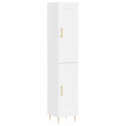 vidaXL Aparador alto madera contrachapada blanco brillo 34,5x34x180 cm
