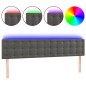 vidaXL Cabecero con LED de terciopelo gris oscuro 180x5x78/88 cm vidaXL Cabecero con LED de terciopelo gris oscuro 180x5x78/88 cm