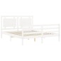 vidaXL Estructura de cama con cabecero madera maciza blanco 160x200 cm vidaXL Estructura de cama con cabecero madera maciza blanco 160x200 cm