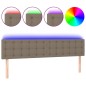 vidaXL Cabecero con LED de tela gris taupe 160x5x78/88 cm vidaXL Cabecero con LED de tela gris taupe 160x5x78/88 cm