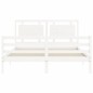 vidaXL Estructura de cama con cabecero madera maciza blanco 160x200 cm vidaXL Estructura de cama con cabecero madera maciza blanco 160x200 cm