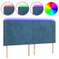vidaXL Cabecero con luces LED terciopelo azul oscuro 180x5x118/128 cm vidaXL Cabecero con luces LED terciopelo azul oscuro 180x5x118/128 cm