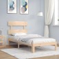 vidaXL Estructura de cama con cabecero madera maciza 100x200 cm