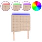 vidaXL Cabecero luces LED cuero sintético capuchino 100x5x118/128cm