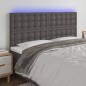 vidaXL Cabecero con luces LED cuero sintético gris 160x5x118/128 cm vidaXL Cabecero con luces LED cuero sintético gris 160x5x118/128 cm