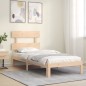 vidaXL Estructura de cama con cabecero madera maciza 100x200 cm