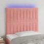 vidaXL Cabecero con luces LED terciopelo rosa 80x5x118/128 cm vidaXL Cabecero con luces LED terciopelo rosa 80x5x118/128 cm