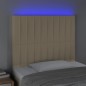 vidaXL Cabecero con luces LED tela crema 80x5x118/128 cm vidaXL Cabecero con luces LED tela crema 80x5x118/128 cm