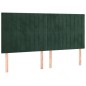 vidaXL Cabecero con luces LED terciopelo verde oscuro 160x5x118/128 cm vidaXL Cabecero con luces LED terciopelo verde oscuro 160x5x118/128 cm