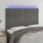 vidaXL Cabecero con luces LED terciopelo gris claro 144x5x118/128 cm vidaXL Cabecero con luces LED terciopelo gris claro 144x5x118/128 cm