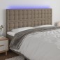 vidaXL Cabecero con luces LED tela gris taupe 160x5x118/128 cm vidaXL Cabecero con luces LED tela gris taupe 160x5x118/128 cm