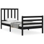vidaXL Estructura de cama con cabecero madera maciza negro 90x200 cm vidaXL Estructura de cama con cabecero madera maciza negro 90x200 cm