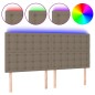vidaXL Cabecero con luces LED tela gris taupe 160x5x118/128 cm vidaXL Cabecero con luces LED tela gris taupe 160x5x118/128 cm