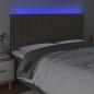 vidaXL Cabecero con luces LED tela gris taupe 160x5x118/128 cm vidaXL Cabecero con luces LED tela gris taupe 160x5x118/128 cm