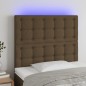 vidaXL Cabecero con luces LED tela marrón oscuro 80x5x118/128 cm vidaXL Cabecero con luces LED tela marrón oscuro 80x5x118/128 cm