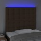 vidaXL Cabecero con luces LED tela marrón oscuro 80x5x118/128 cm vidaXL Cabecero con luces LED tela marrón oscuro 80x5x118/128 cm