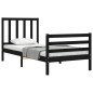 vidaXL Estructura de cama con cabecero madera maciza negro 90x200 cm vidaXL Estructura de cama con cabecero madera maciza negro 90x200 cm