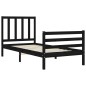 vidaXL Estructura de cama con cabecero madera maciza negro 90x200 cm vidaXL Estructura de cama con cabecero madera maciza negro 90x200 cm