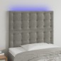 vidaXL Cabecero con luces LED terciopelo gris claro 90x5x118/128 cm vidaXL Cabecero con luces LED terciopelo gris claro 90x5x118/128 cm
