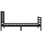 vidaXL Estructura de cama con cabecero madera maciza negro 90x200 cm vidaXL Estructura de cama con cabecero madera maciza negro 90x200 cm