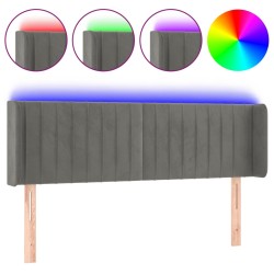 vidaXL Cabecero con LED de terciopelo gris claro 147x16x78/88 cm