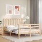 vidaXL Estructura de cama de matrimonio con cabecero madera maciza vidaXL Estructura de cama de matrimonio con cabecero madera maciza