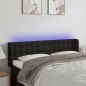 vidaXL Cabecero con LED de tela negro 147x16x78/88 cm