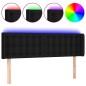 vidaXL Cabecero con LED de tela negro 147x16x78/88 cm