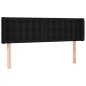 vidaXL Cabecero con LED de tela negro 147x16x78/88 cm