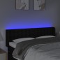vidaXL Cabecero con LED de tela negro 147x16x78/88 cm