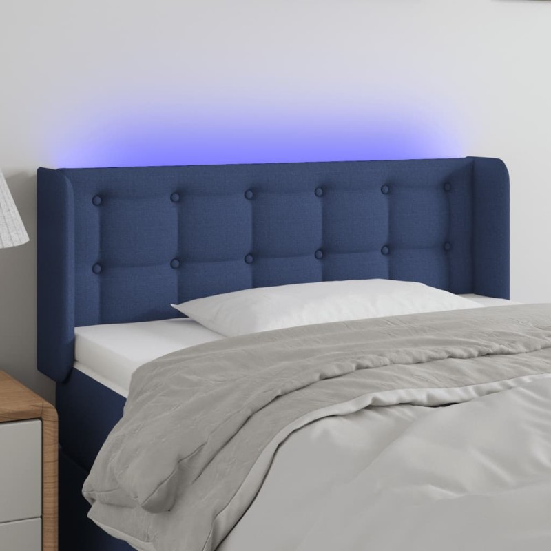 vidaXL Cabecero con LED de tela azul 93x16x78/88 cm vidaXL Cabecero con LED de tela azul 93x16x78/88 cm