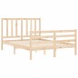 vidaXL Estructura de cama de matrimonio con cabecero madera maciza vidaXL Estructura de cama de matrimonio con cabecero madera maciza